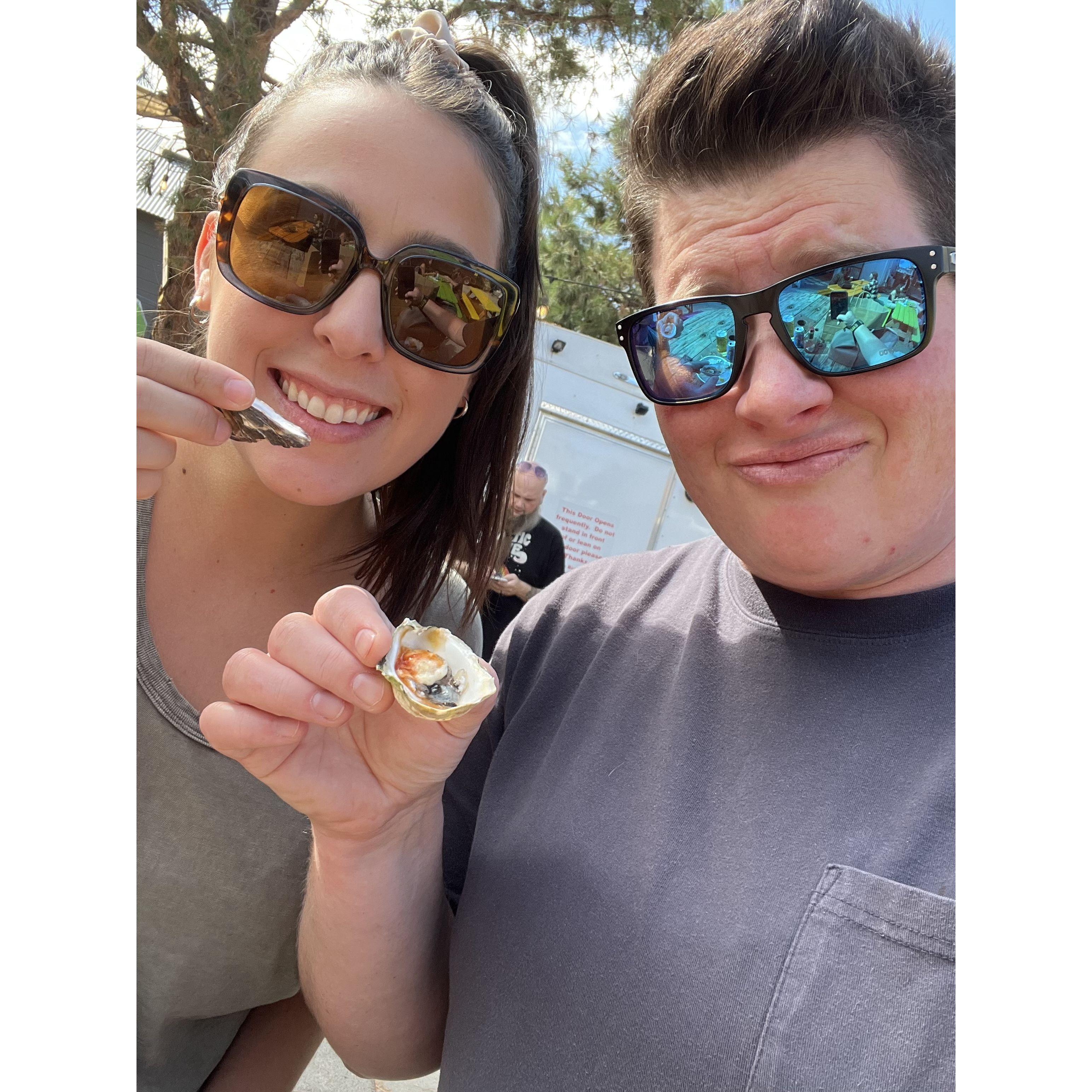 Bonding over our love for fresh oysters.