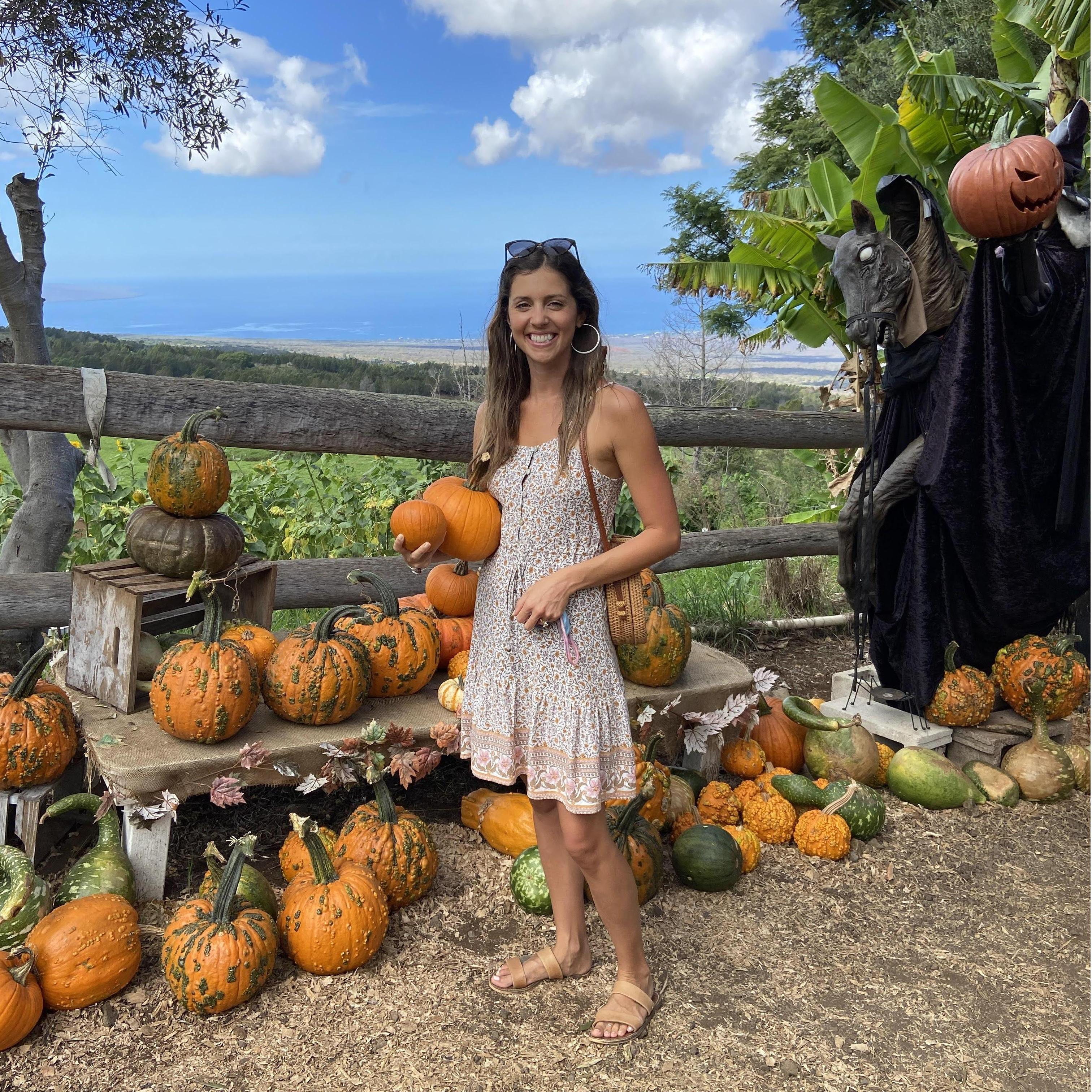 In the fall, Jaclyn got homesick for New England so Morgan found a pumpkin patch