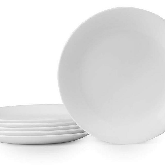 Corelle Winter Frost White Lunch Plates Set (8-1/2-Inch, 6-Piece, White)