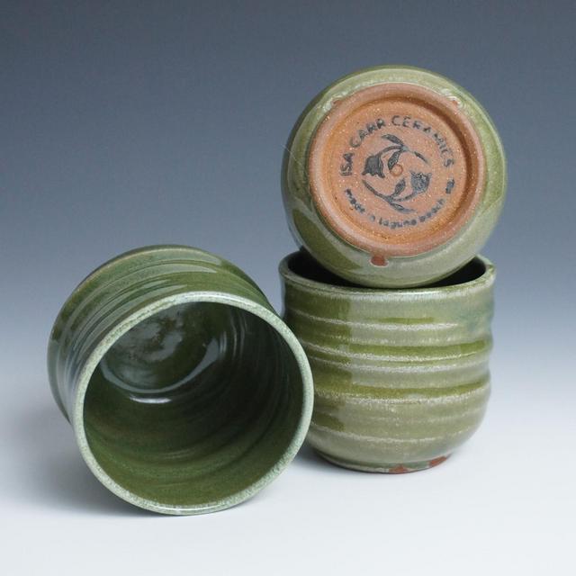 handmade tea & espresso cup - twisted green