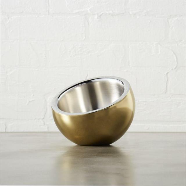 Stainless Steel Gold Mini Snack Bowl from CB2