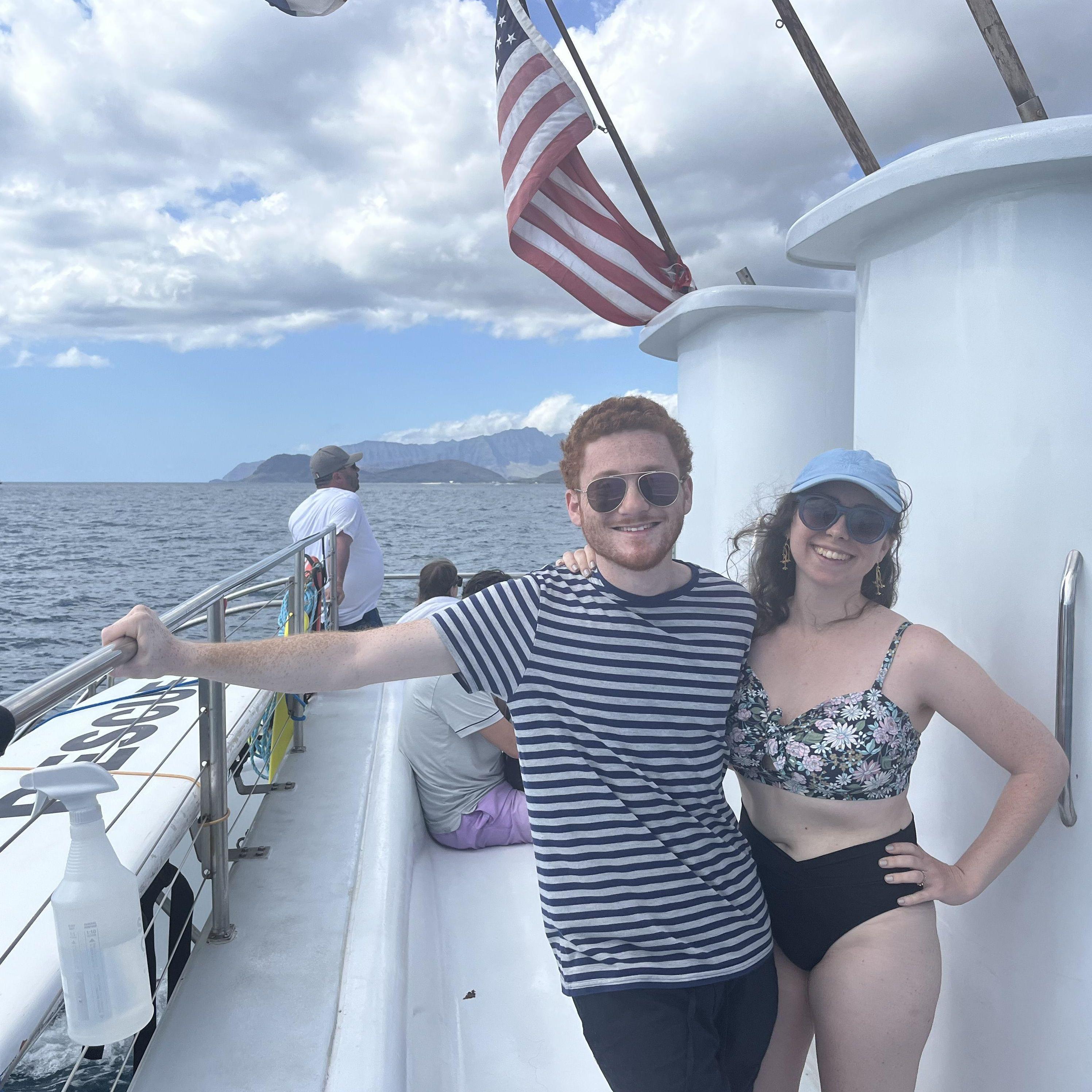 March 2022 - Honolulu, HI |
Hannah and Eli go snorkeling. Taken just after Hannah threw up from drinking sea water!