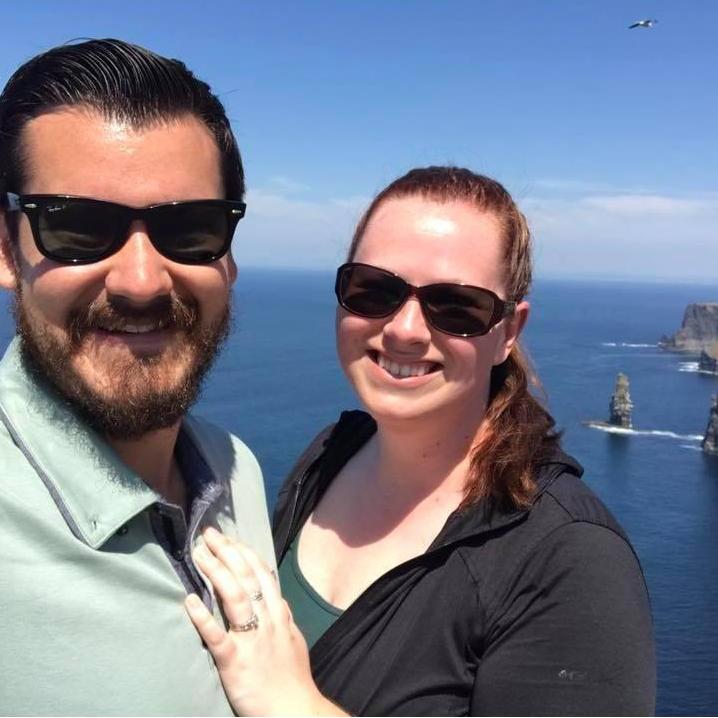 Proposal selfie on the Cliffs of Moher in Ireland...right in front of the spot used for filming Harry Potter, no less.