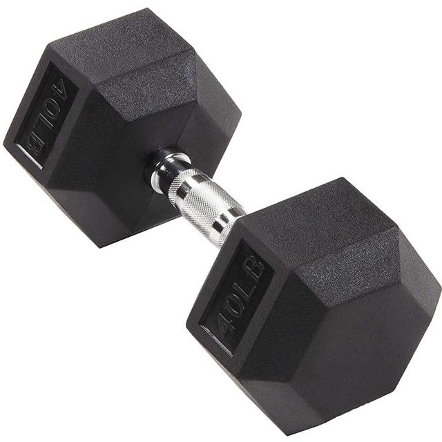Sporzon! Rubber Encased Hex Dumbbell in Pairs or Singles