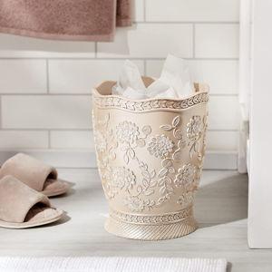 Zahari Home Decorative Trash Can for Bathroom, Office & Bedroom - 2.1 Gallons Stylish & Small Trash Can for Dorms, Desktop & Restroom - Chic Waste Basket for Compact Spaces, Rose Vine