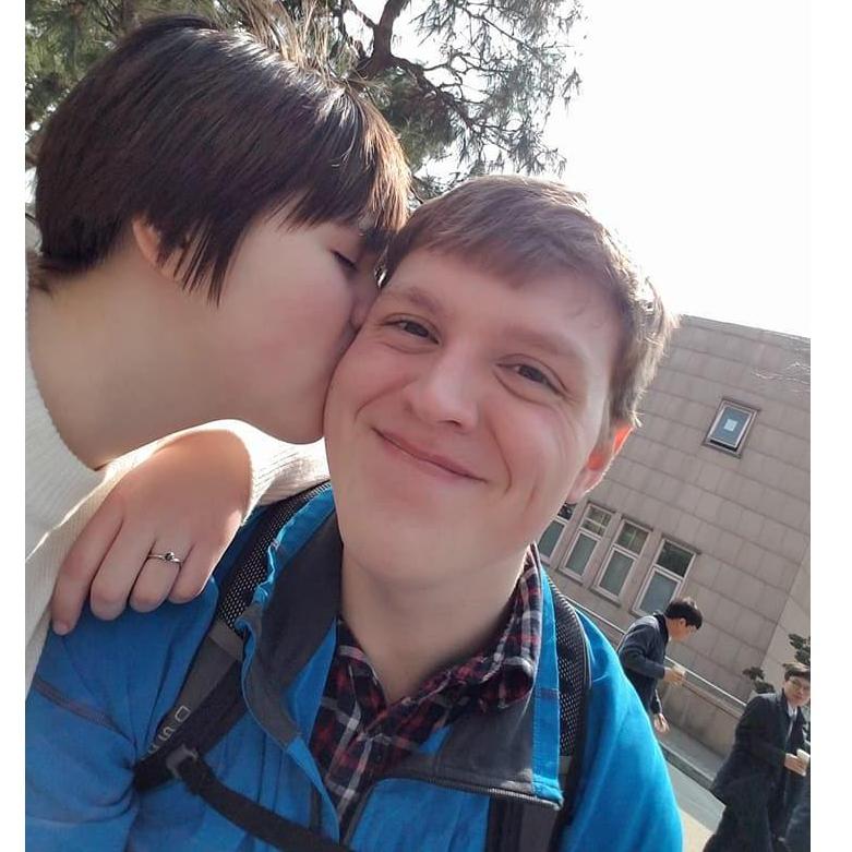Our first photo together after getting engaged. This was at our study abroad school - Kookmin University in South Korea