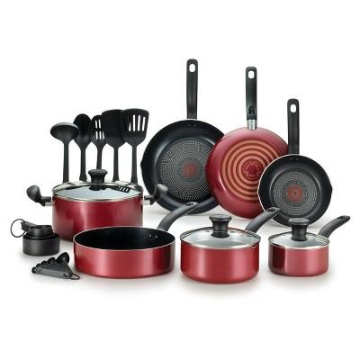 T-fal Simply Cook Prep and Cook Nonstick 17pc Set - Red