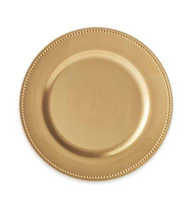 Beaded Charger Plates in Gold (Set of 6)