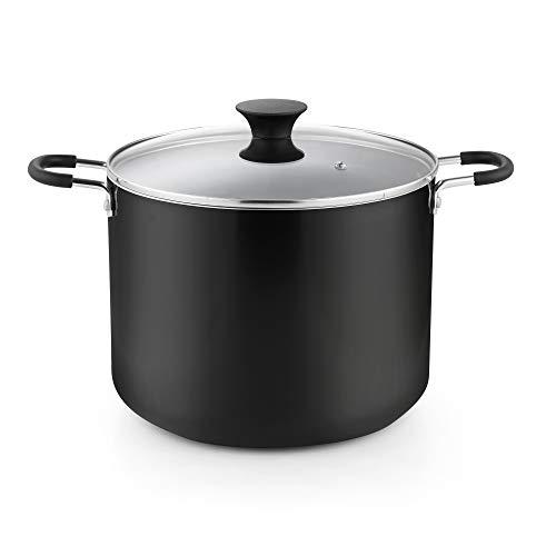 Cook N Home 02657 Nonstick Stockpot with Lid, 10.5 Quarts, Black