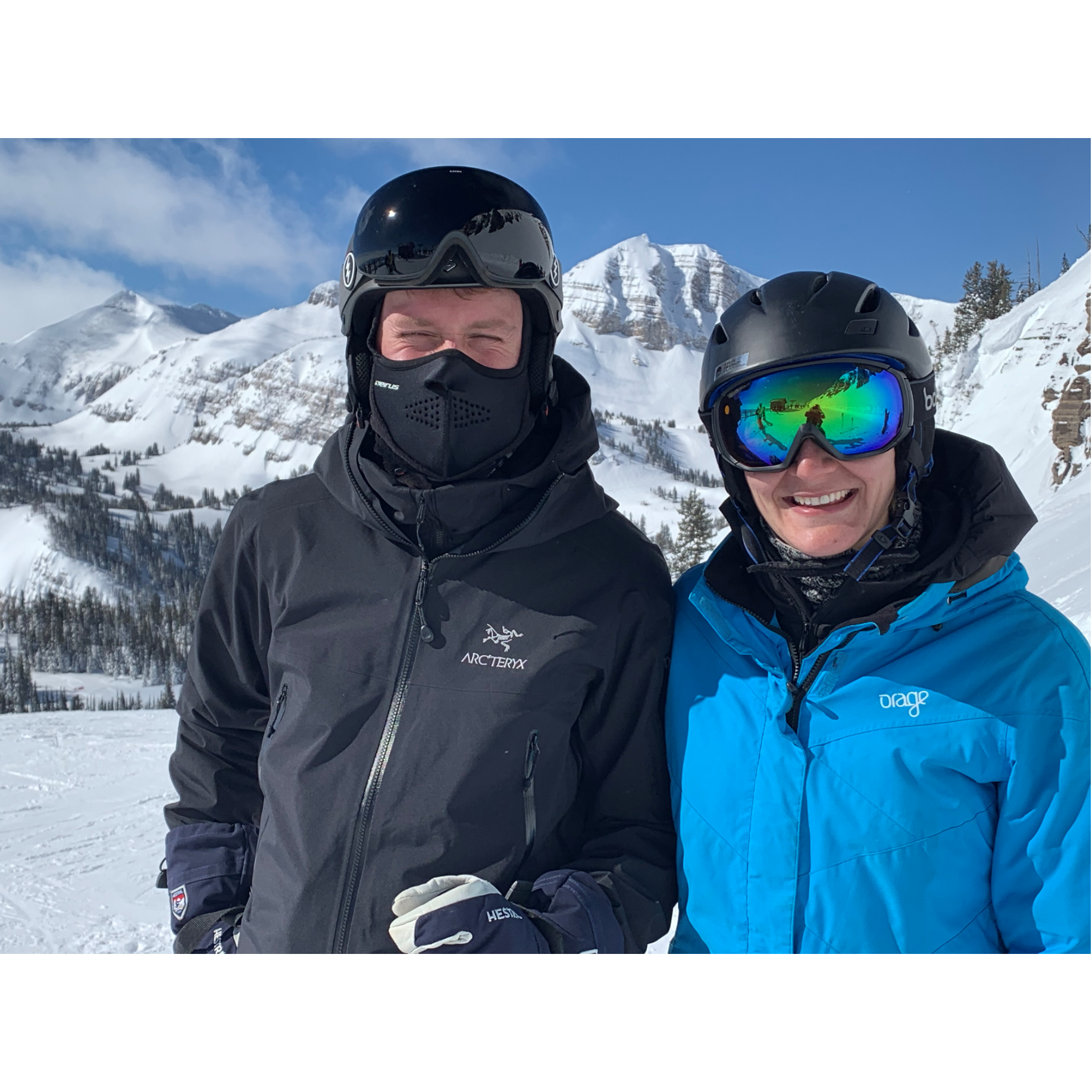 Skiing some double black diamonds in Jackson Hole while trying not to get sun burnt