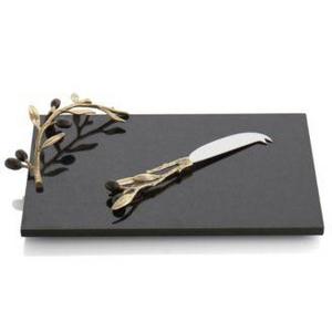Michael Aram - Olive Branch Gold Cheese Board with Knife