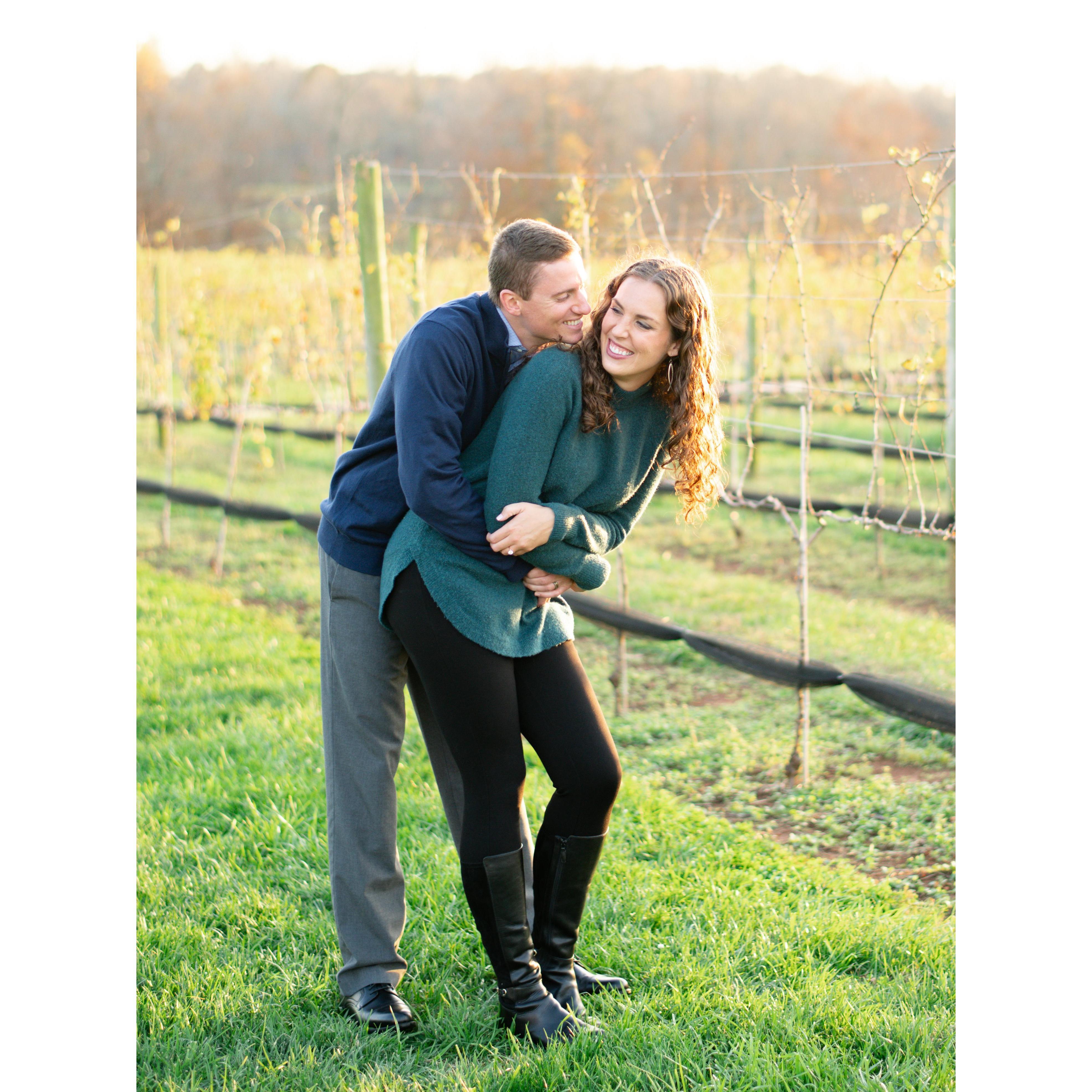 Engagement photos at Childress Winery