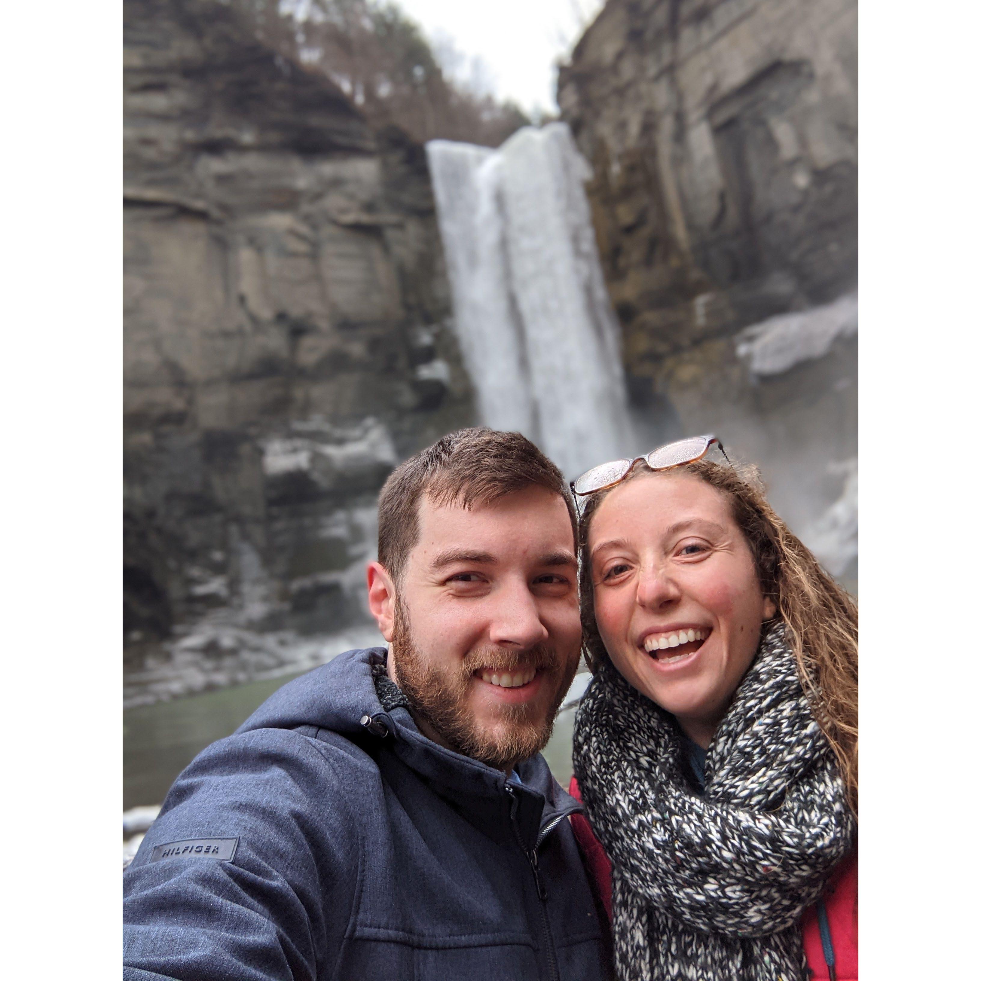 Our first hike together was to the base of Taughannock Falls in January 2021