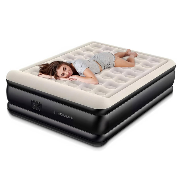 SUGIFT 18” Queen Air Mattress with Built-in Pump, Inflatable Bed for Guest & Travel