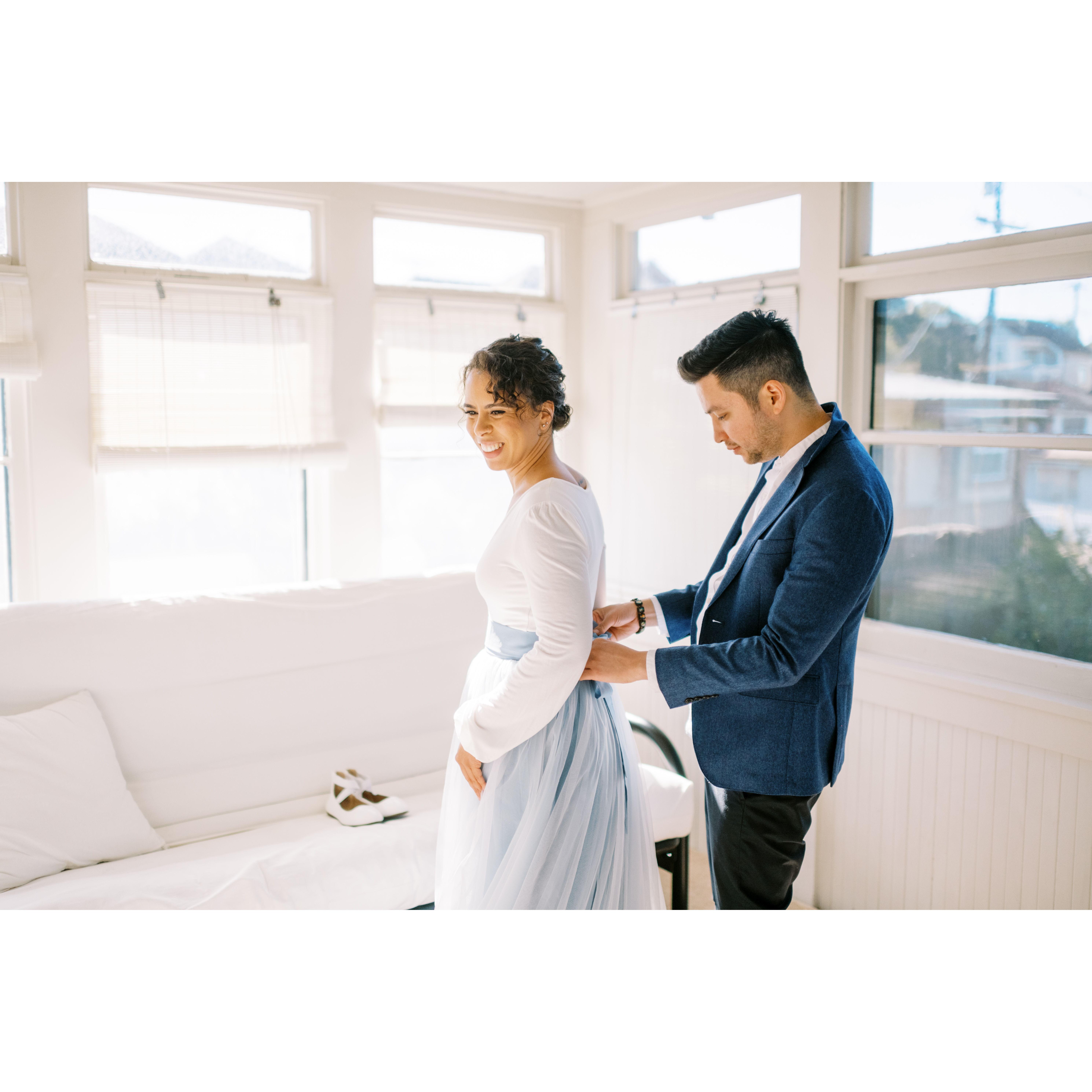 getting ready for our wedding, November 2022