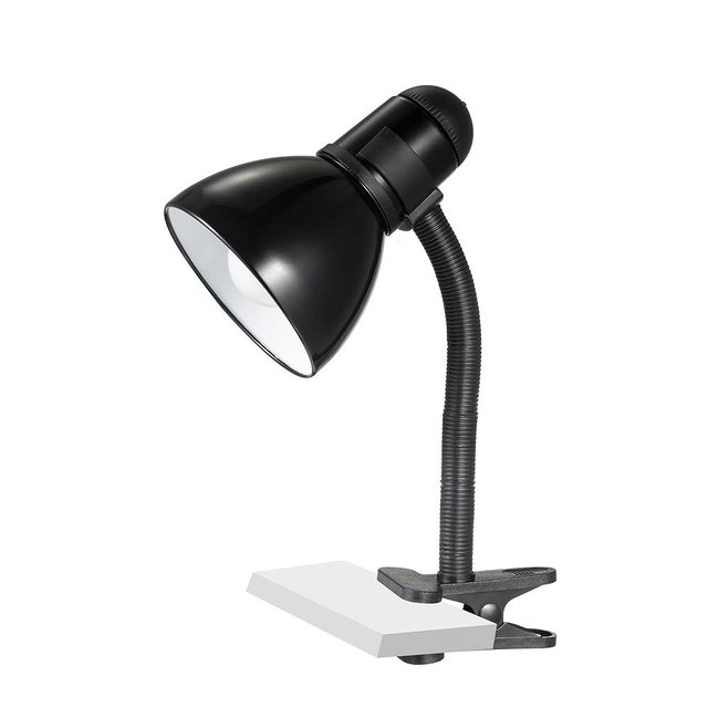 V-Light Black Adjustable Desk Lamp with Heavy Duty Clamp Clip, Flexible Gooseneck Lamp, Bed Light, Reading Lamp, or Study Light, 14 inches