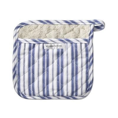 Williams Sonoma Striped Potholder, Bright Blue