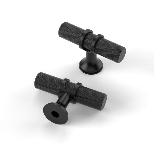 Asidrama 10 Pack Matte Black Kitchen Cabinet Knobs Cabinet Hardware Zinc Knobs for Dresser Drawers 4451