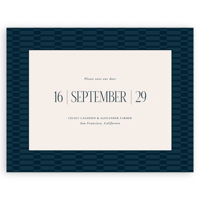 Darkest Teal, Blue Wedding Digital Save the Date - Jody Landscape