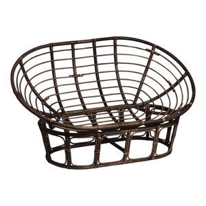 Espresso Rattan Double Papasan Chair Frame