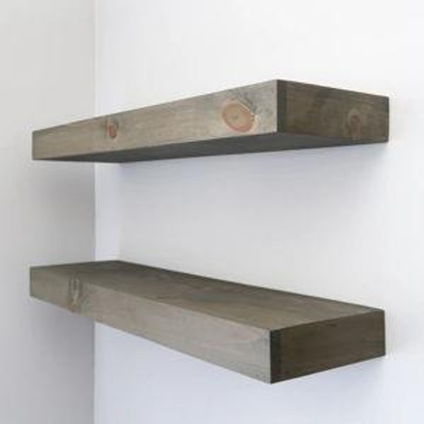 Arzhin Pippi Modern Floating Shelves 3 Inches Thick (Set of 2) - Natural, 3" H x 48" W x 10" D