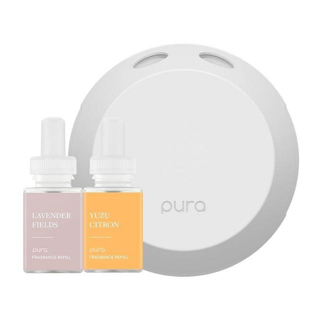Pura - Smart Home Fragrance Device Starter Set - Pura 4 - Scent Diffuser for Home - Includes Fragrance Aroma Diffuser - Lavender Fields and Yuzu Citron