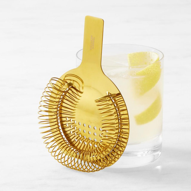 Williams Sonoma Mixology Hawthorne Strainer, Brass