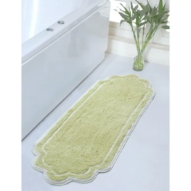 21"x54" Allure Collection Green Cotton Tufted Bath Rug - Home Weavers