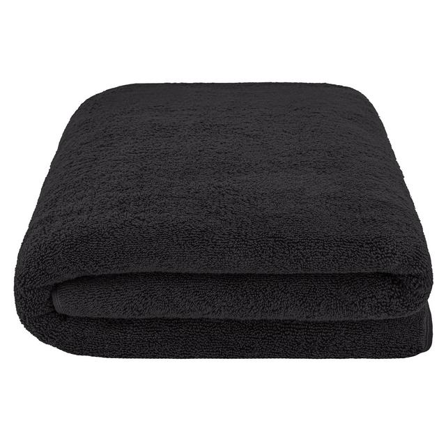 American Soft Linen 40x80 Oversized Bath Sheet, 100% Cotton Turkish Extra Large Bath Sheet Towel, Black