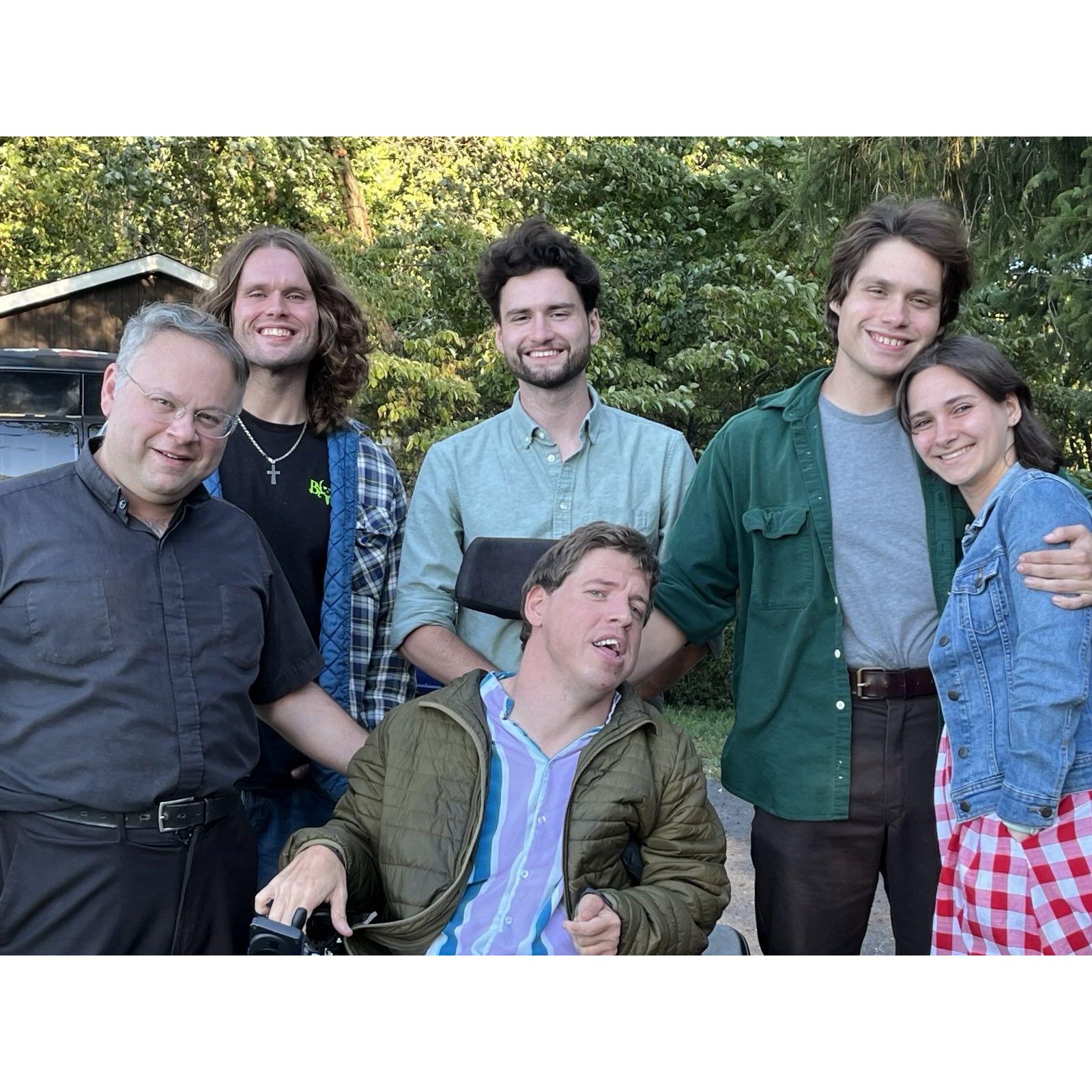 Photo at Owen's Bubby's house with Helen and Owen's siblings: Fr. Aron, Augi, Graham, and Alex