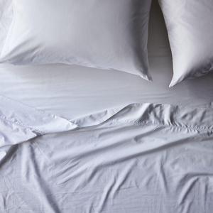Percale Egyptian Cotton Bedding Set - White, Queen