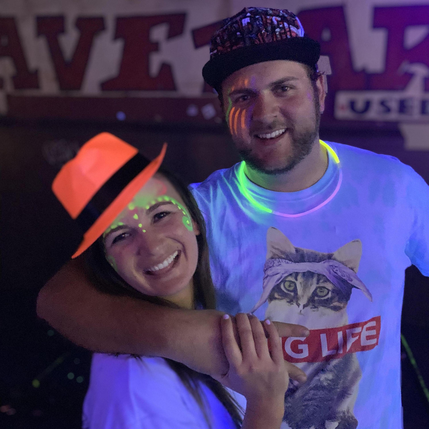 One of our favorite nights out was attending this neon, glow party in the basement of an Atlanta bar. Colt & his friends always find fun events to attend throughout the city.