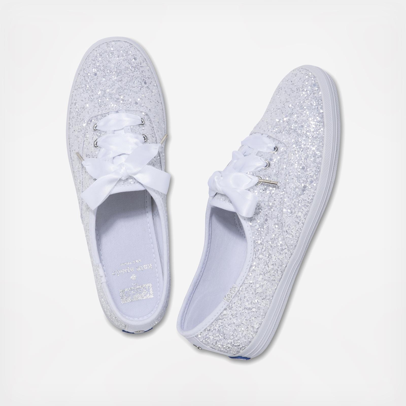 white glitter kate spade keds