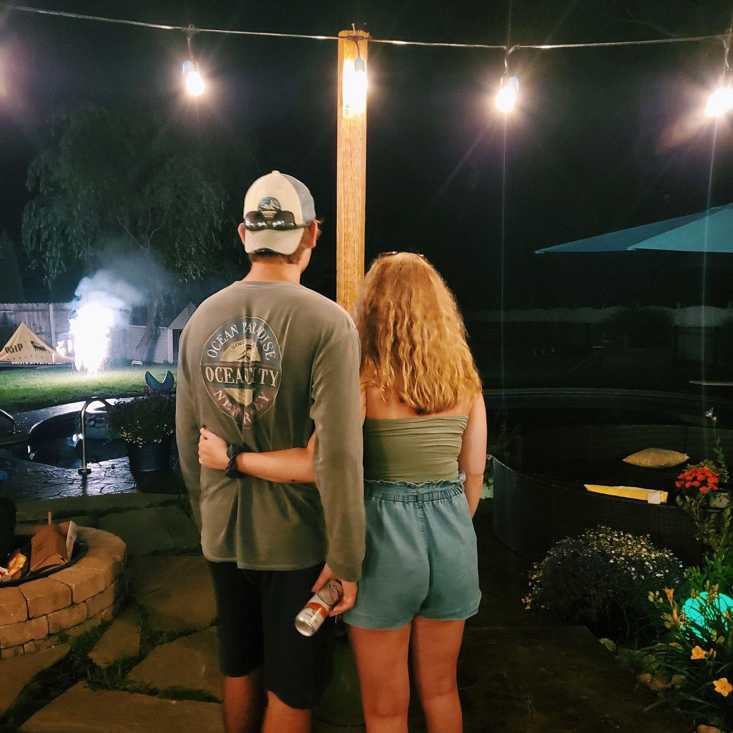 July 2020 - Watching our friend's set off fireworks in NJ