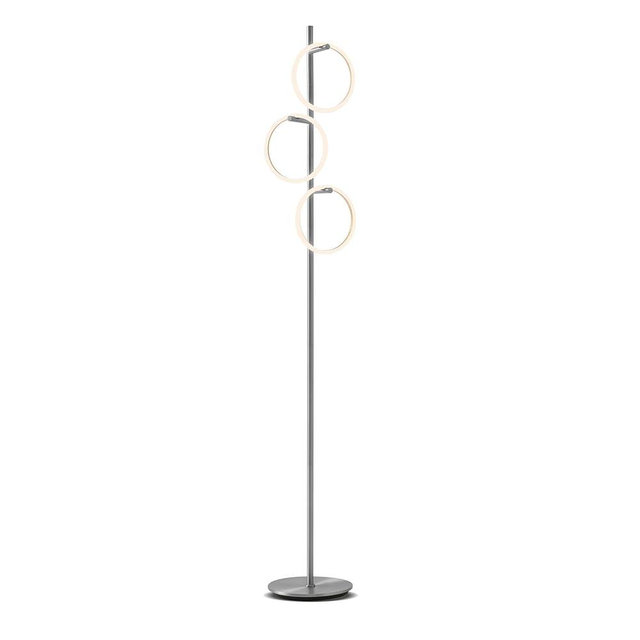 Brightech Saturn LED Tree Floor Lamp - Unique Design Matches Modern and Contemporary Decor - 3 Light Standing Pole Lamp- Tall Light for Living Room, Bedroom, and Office - Silver