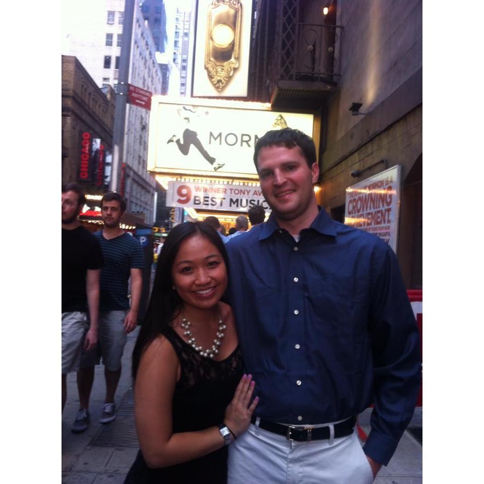 Amy's Graduation gift from Justin: tickets to the Book of Mormon on Broadway!!!