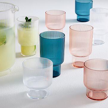 Fluted Acrylic Glassware 16 Piece Set
