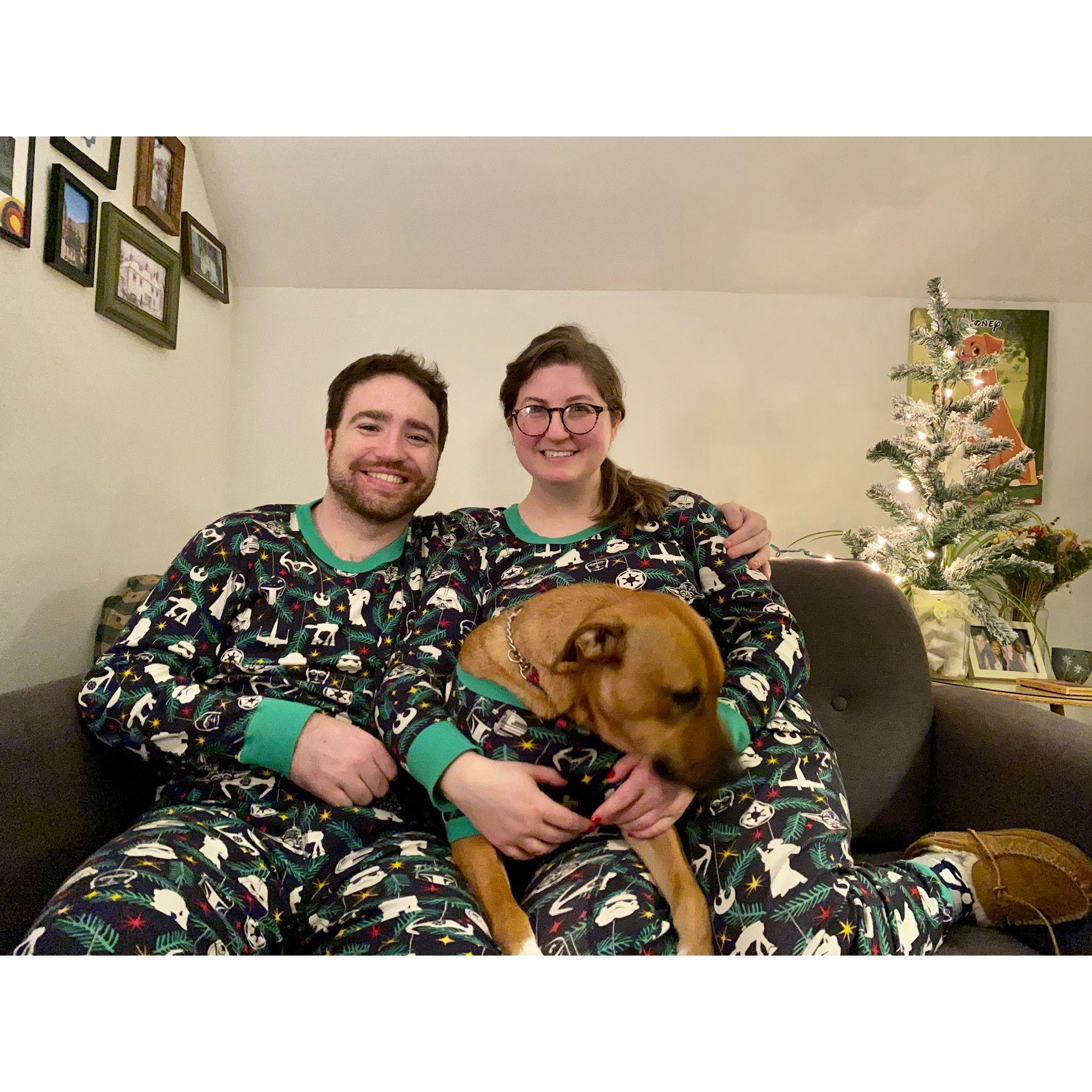 Matching pajamas on our first Christmas together was a big risk that really paid off.