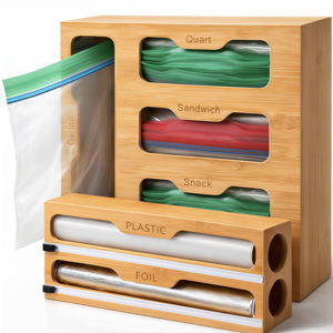 Bamboo Food Storage Bag Organizer