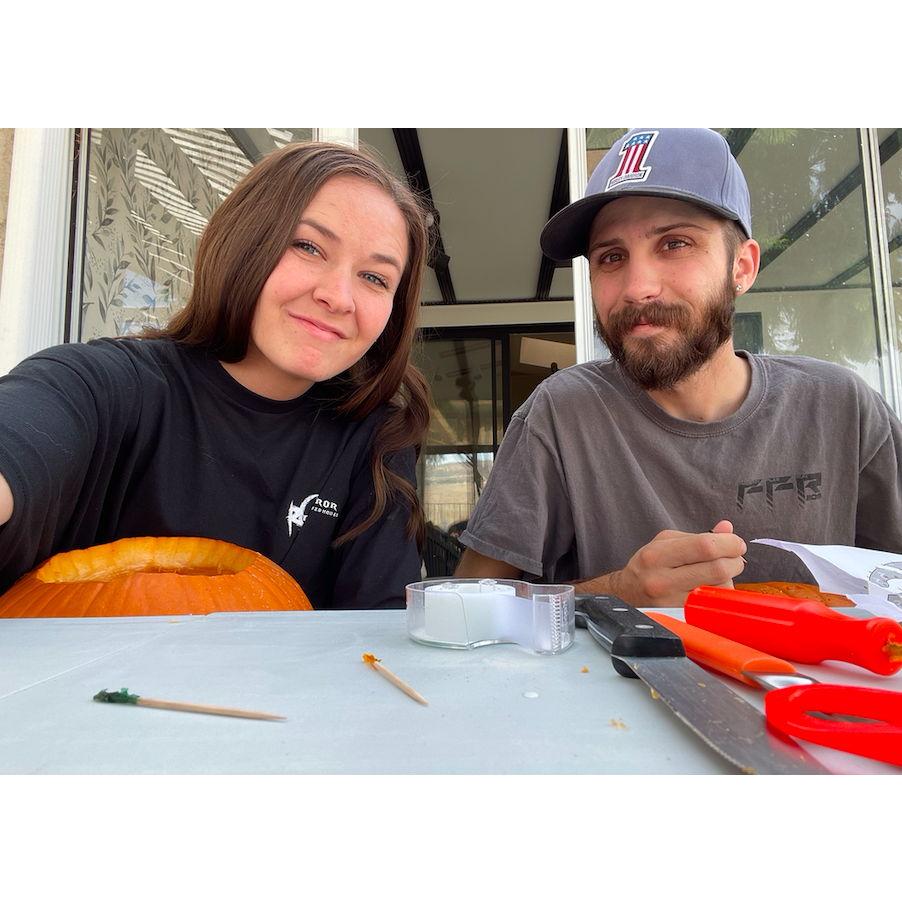 Carving pumpkins on Halloween. October 31th, 2022