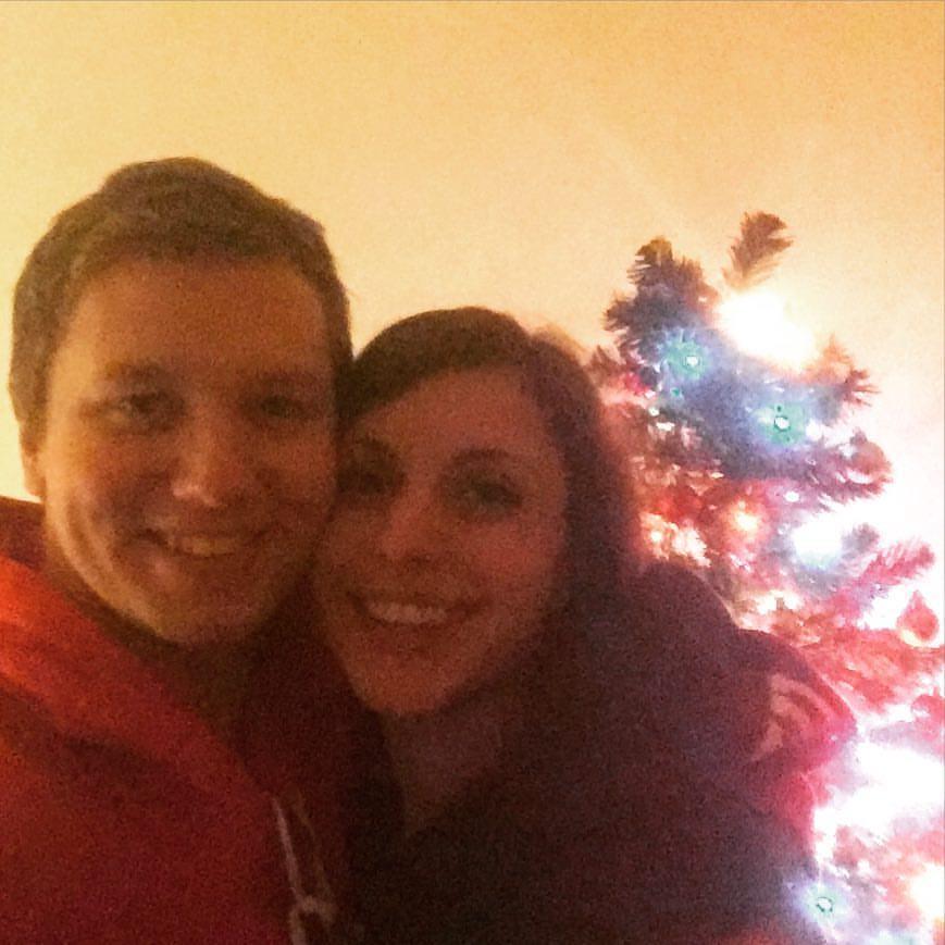 Our first Christmas together! You can't see but there's a potato, named Hickory, at the top as our tree topper. 12/2015