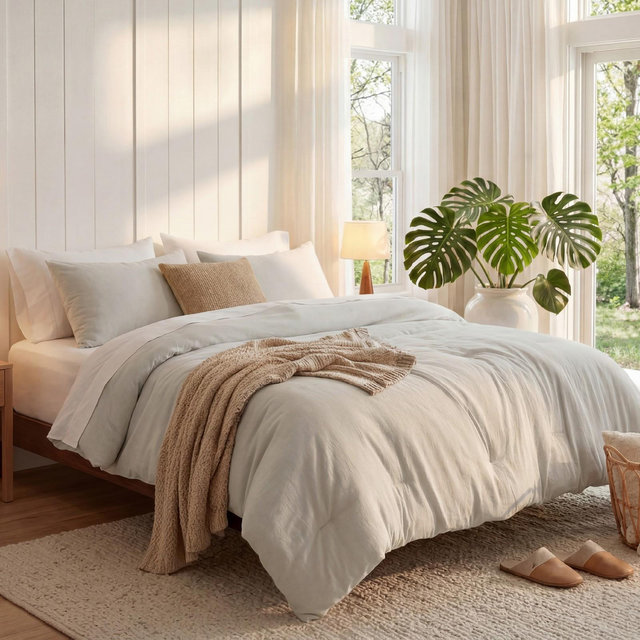 Bedsure King Size Comforter Set Beige Soft Prewashed Bedding for All Seasons 3 Pieces GentleSoft™ Down Alternative Bed Set Mother's Day Gift