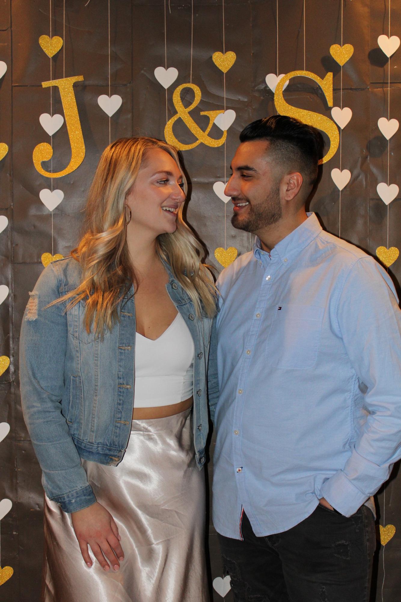 Our engagement party with friends in March 2020 (AKA right before the ~unprecedented~ times)