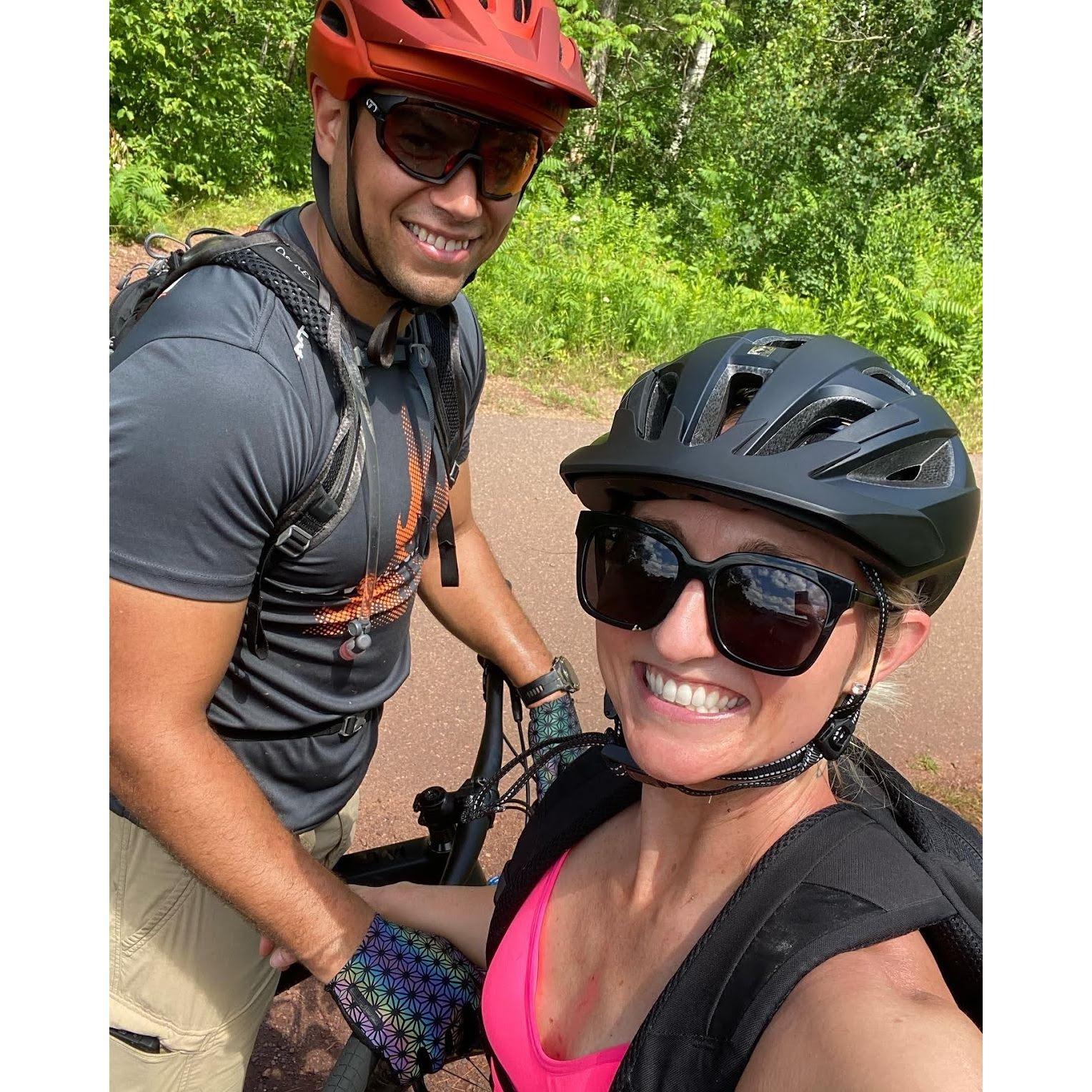 Riding the Cuyuna mountain biking trails in Crosby, MN this summer.