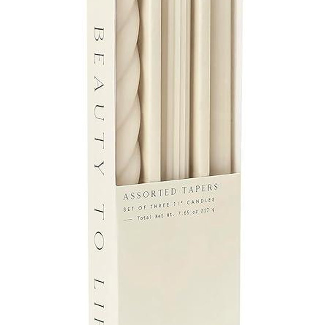 Illume Beautifully Done Unscented Assorted Candle Tapers 3-Pack, Driftwood
