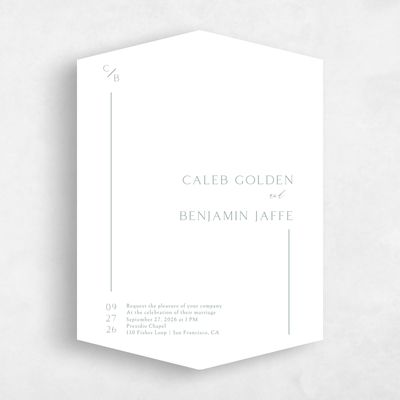 White Diamond Wedding Invitation - Merick Portrait