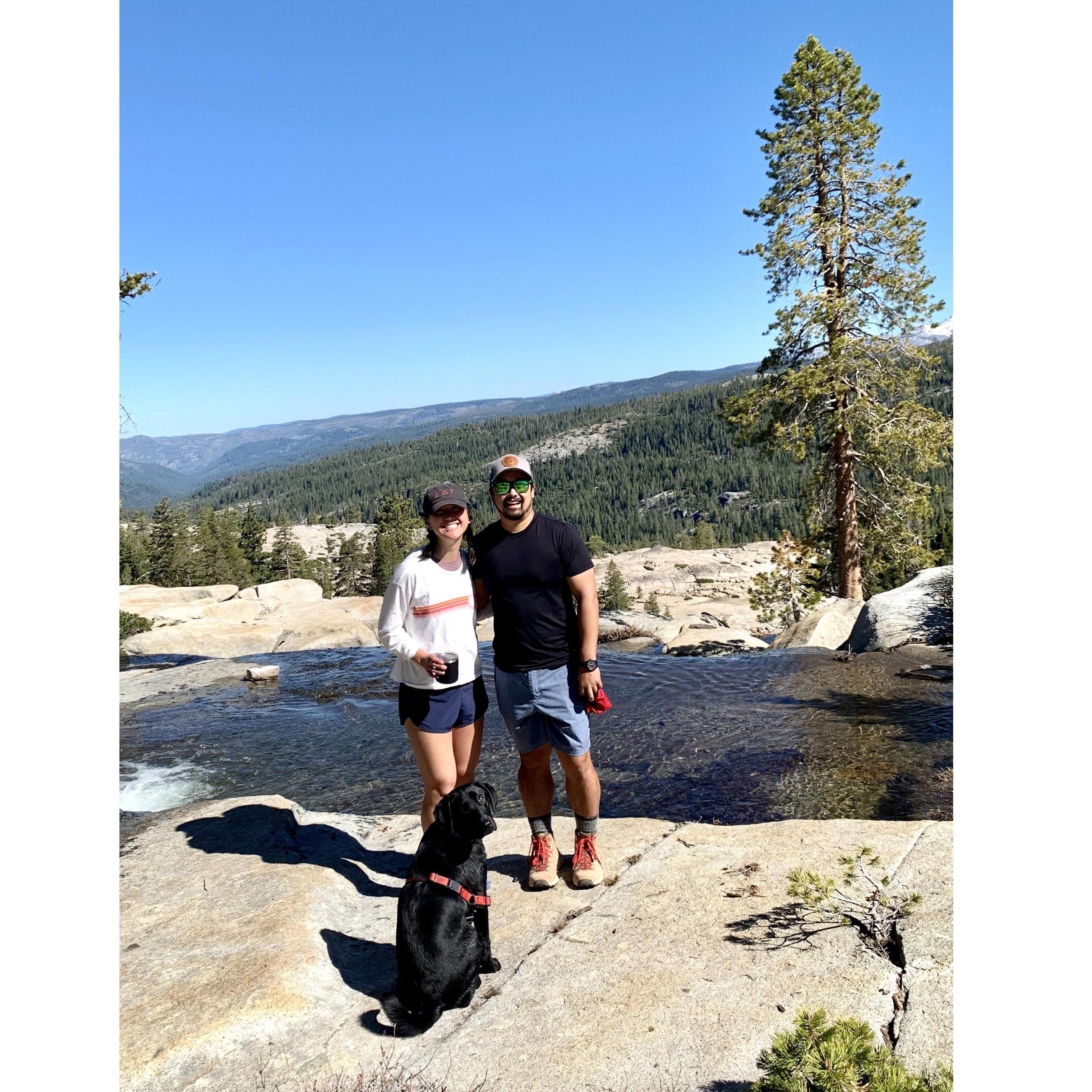 Luna's first backpacking trip in the Sierras (2020)