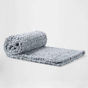 Hand Knitted Weighted Blanket - 15 lbs - Vista Blue