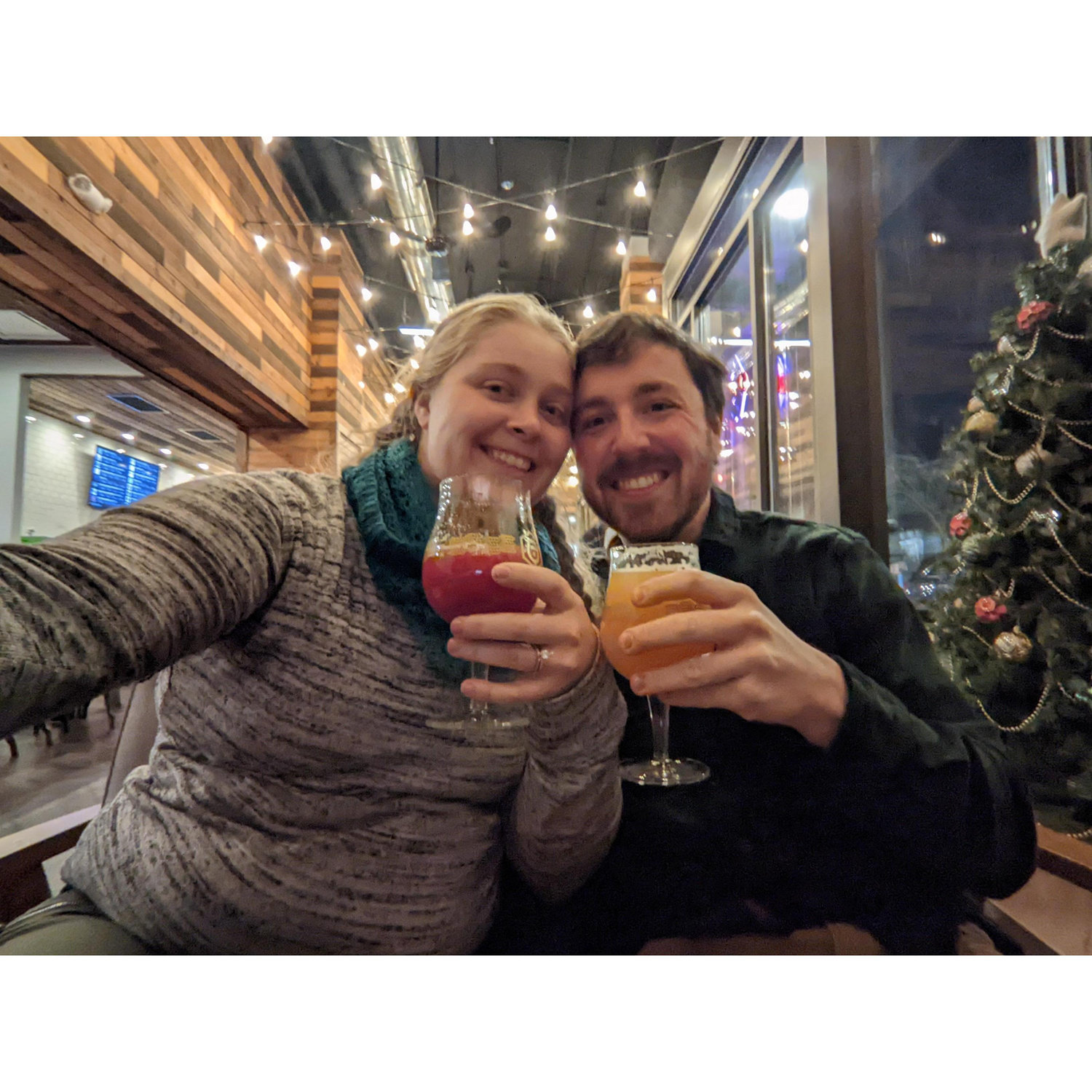 Date night of beers and puzzle video games.