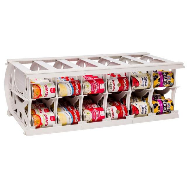 Large Food Organizer - Multiple Can Sizes - Designed for Canned Goods for Cupboard, Pantry and Cabinet Storage - Made in USA - Stores up to 60 Cans